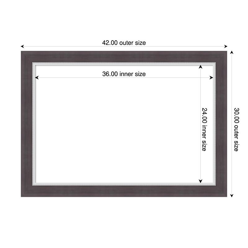 Ellie Framed Dry Erase Magnetic Board - 42 x 30 in - Ellie Brown Silver