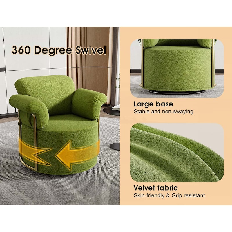 360 Degree Barrel Swive Chair,with Gold Metal Legs
