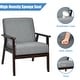 preview thumbnail 65 of 64, Costway Set of 2 Fabric Accent Armchair Solid Wood Upholstered Lounge - See Details