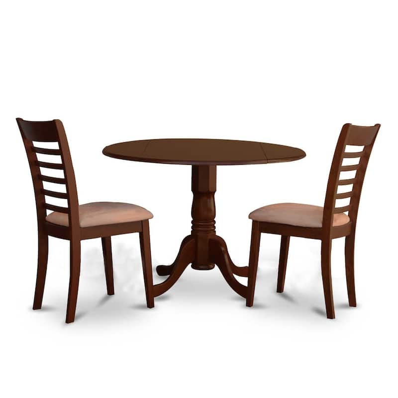 Kitchen Table Set with Chairs - Round Dining Table & 4 Chairs - Modern Style - Asian Hardwood