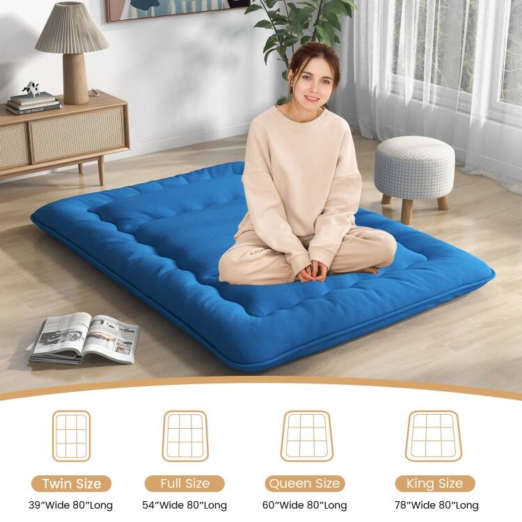 Futon Mattress Floor Sleeping Pad with Washable Cover