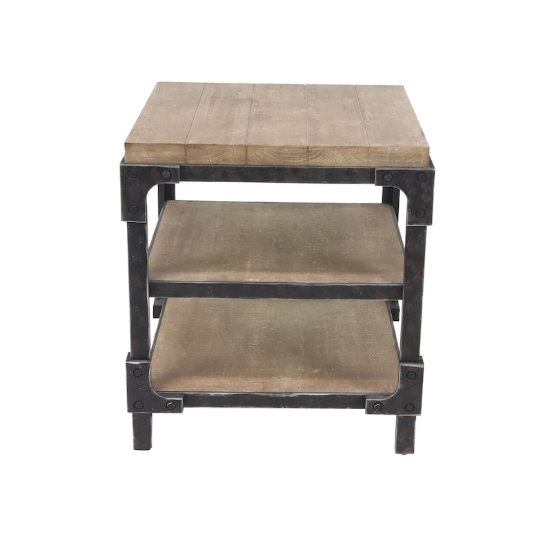 Wood 2 Shelf Accent Table - Brown - Roche River Decor - Brown