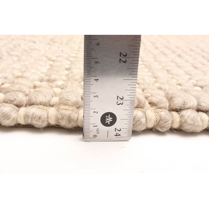 ECARPETGALLERY Braid weave Sienna Tan Wool Rug - 5'3 x 7'7