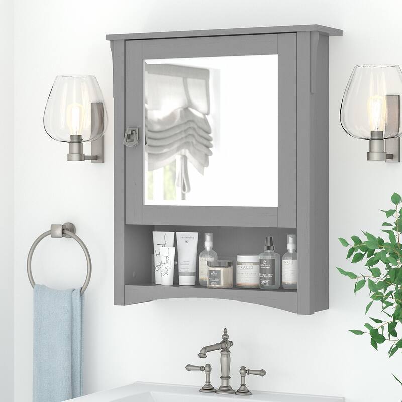 Salinas Bathroom Medicine Cabinet with Mirror by Bush Furniture - Cape Cod Gray