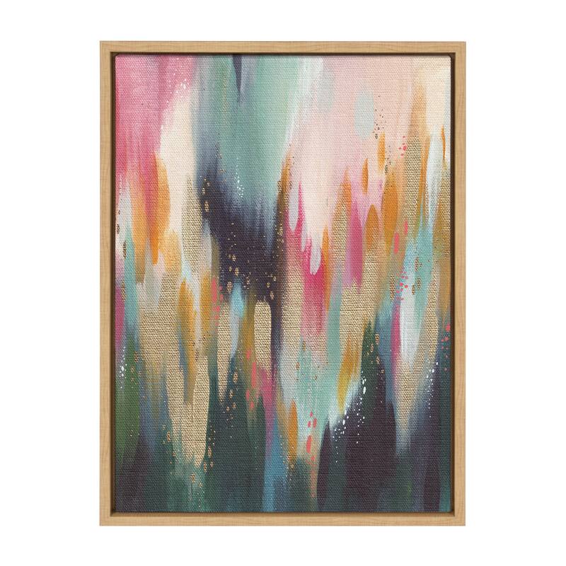 Kate and Laurel Sylvie Brushstroke 135 Framed Canvas by Jessi Raulet - 18x24 - Plastic - Natural