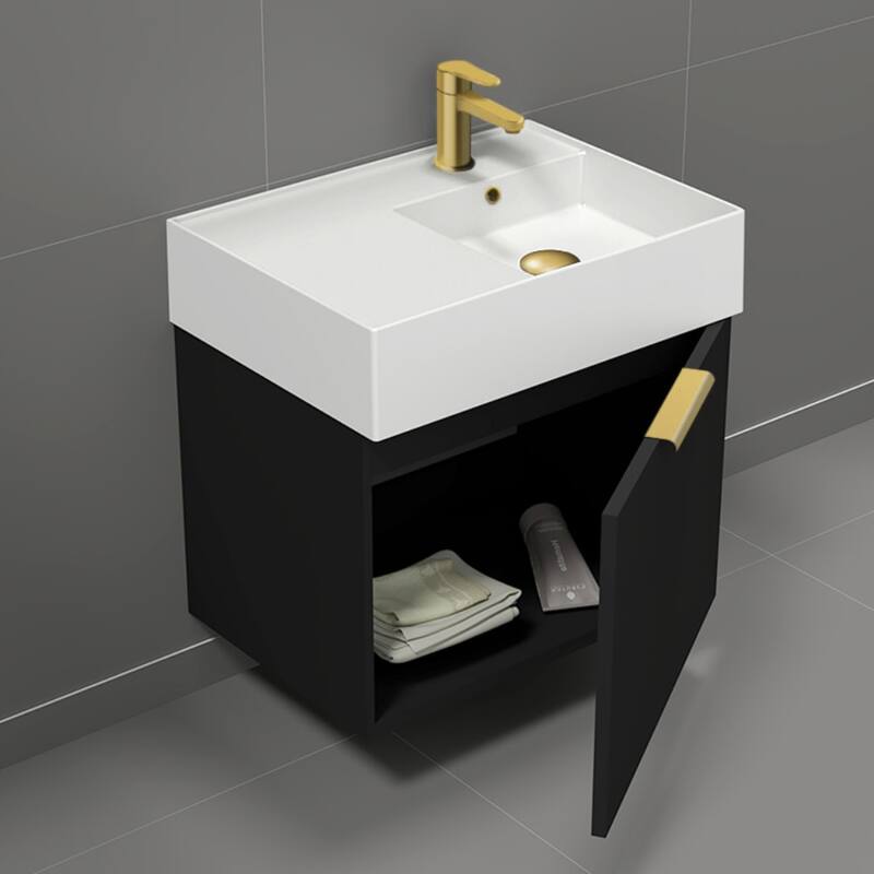 Nameeks Derin-2417-W-S-R Derin 24" Wall Mounted Single Basin Vanity
