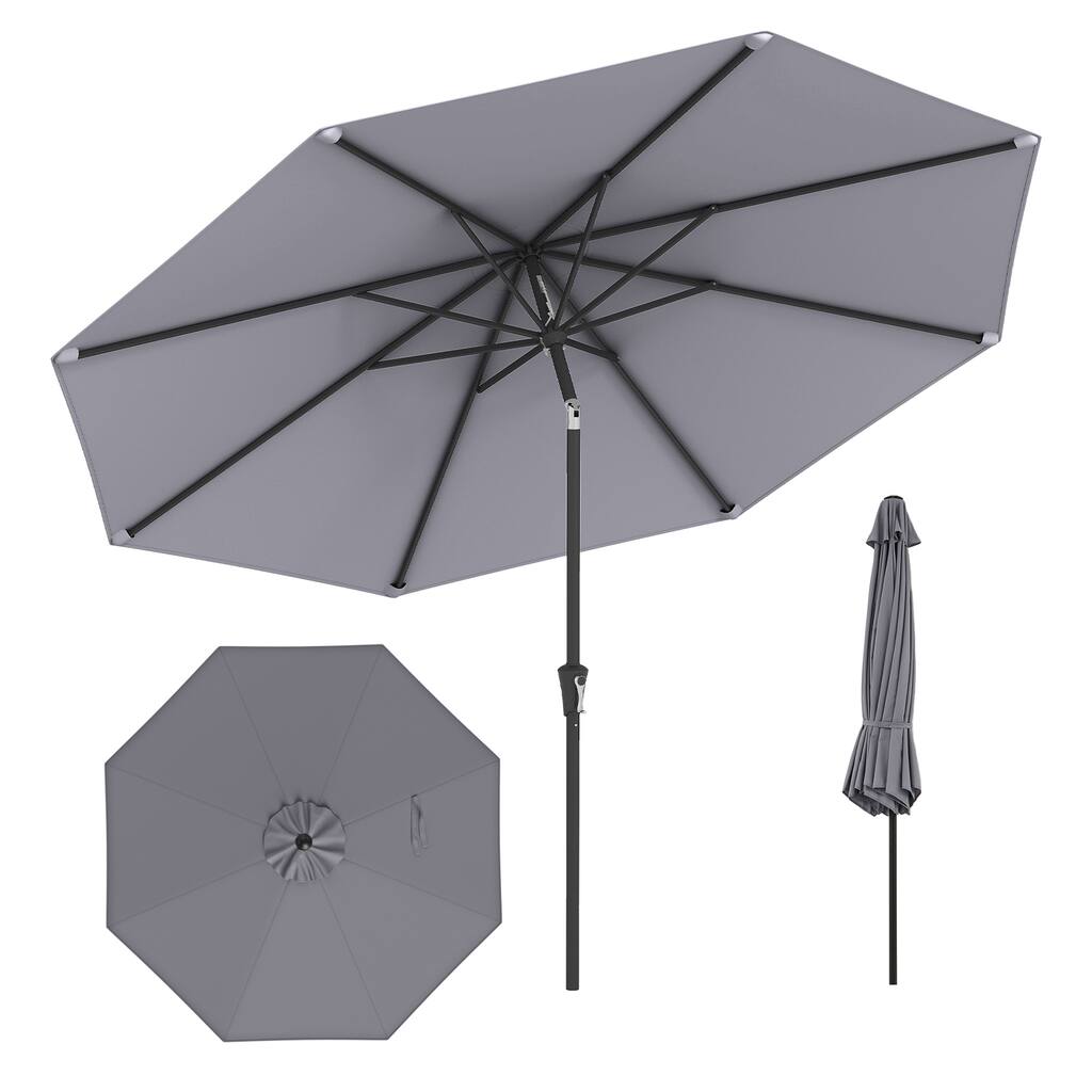 Gymax Patio Heavy Duty Market Umbrella w/ Tilt Mechanism Crank Handle