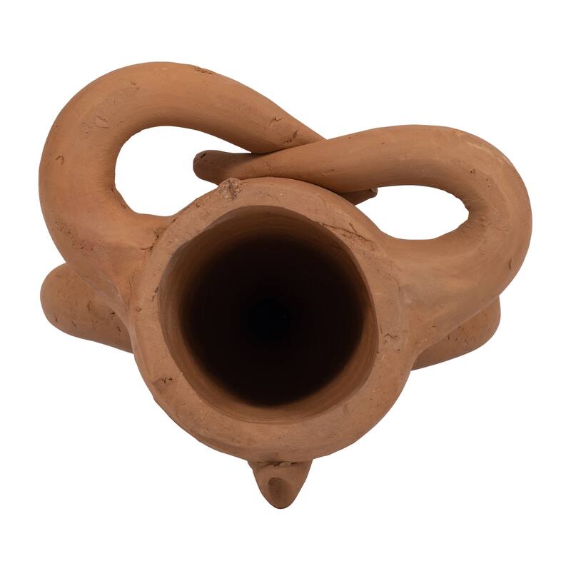 Sagebrook Home Terracotta Natural Novelty Solid Color Yoga Bunny