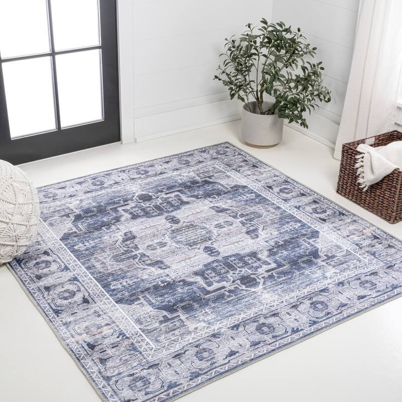 JONATHAN Y Dalyan Ornate Medallion Machine Washable Area Rug