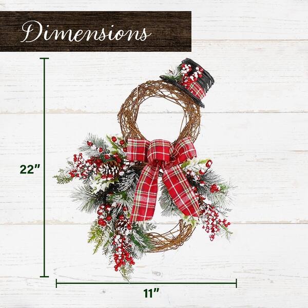 Fraser Hill Farm 22-inch Snowman Christmas Door Hanging