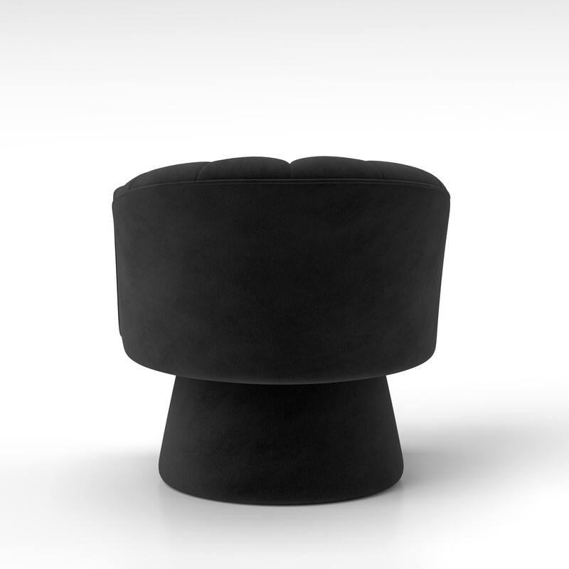 SEYNAR Modern Glam Velvet Upholstered Round Swivel Accent Arm Barrel Chair for Living Room