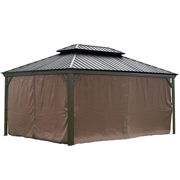 Kozyard Alexander 12x16foot Hardtop Aluminum Gazebo with a Mosquito