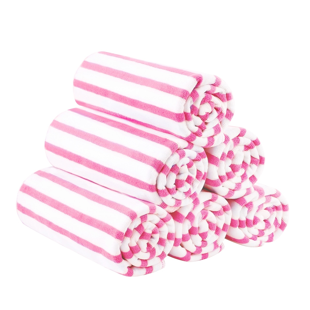 Pink and white striped towels deals