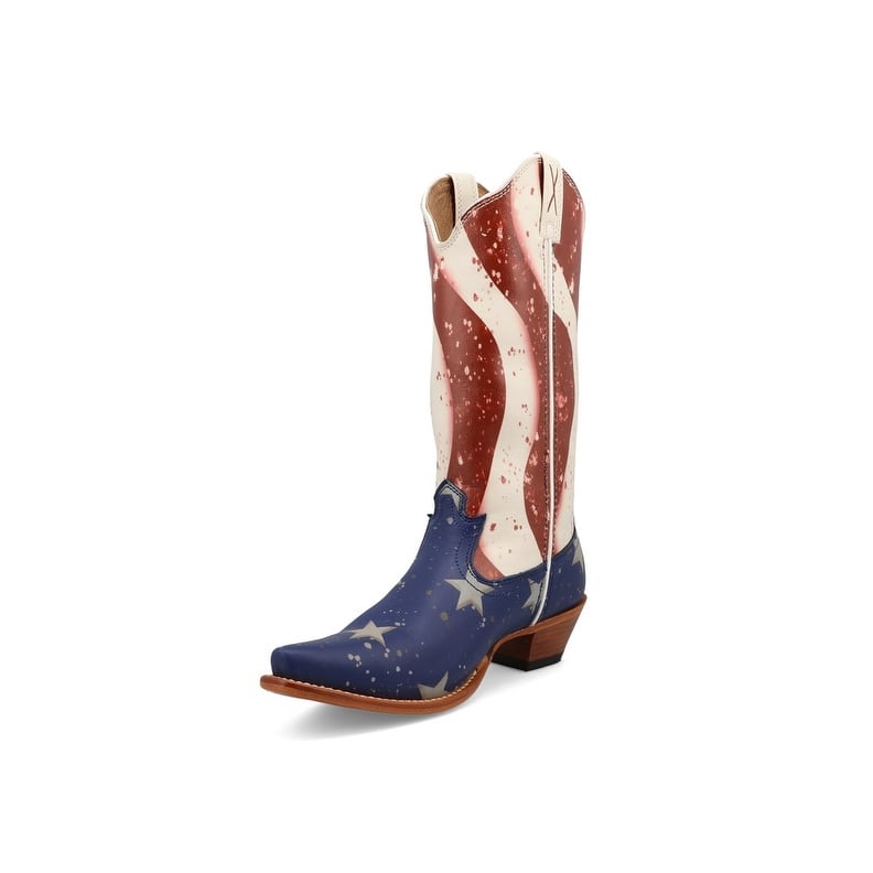 Twisted X Western Boots Womens Steppin' Out Red White Blue WSO0027