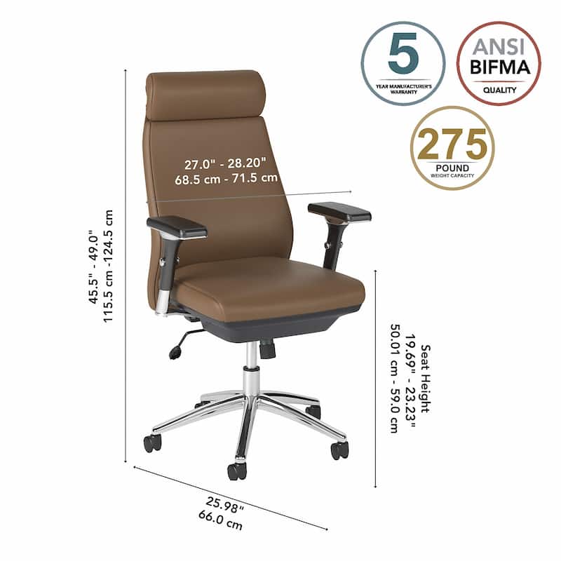 Bush Business Metropolis High Back Leather Executive Office Chair