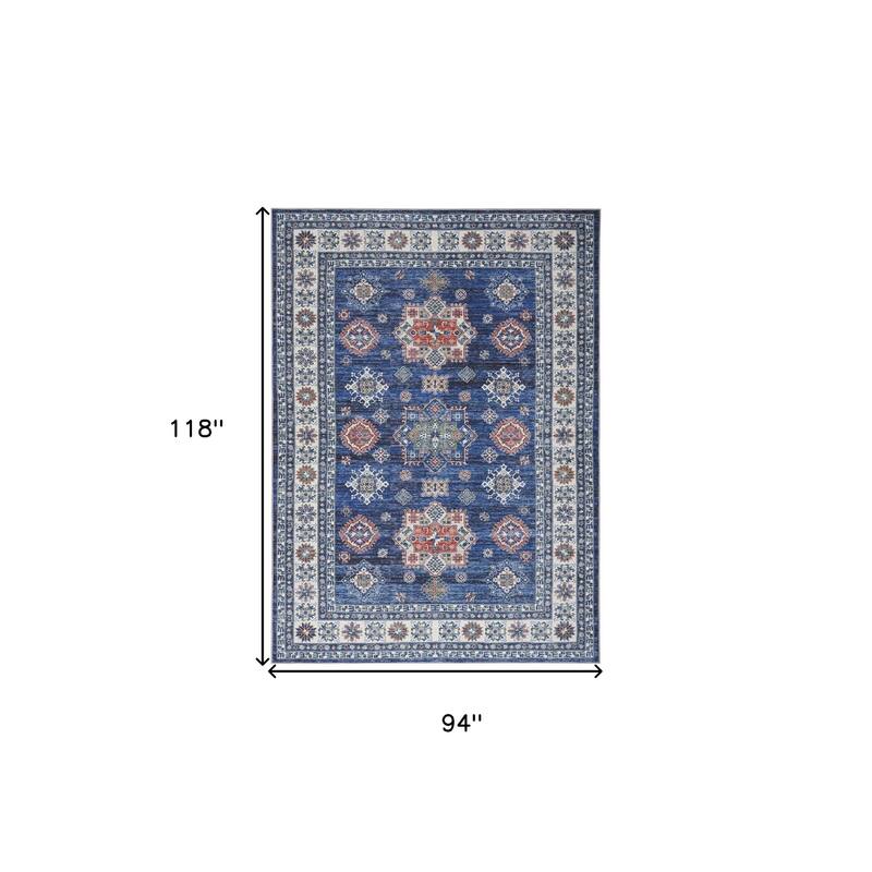 Power Loomed Distressed Floral Non Skid Stain Resistant Low Pile Area Rug - 118' X '94' X '0.25