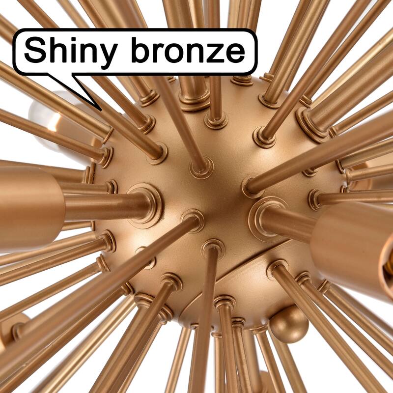 Lorena Shiny Bronze and Slender Rods Sputnik Chandelier