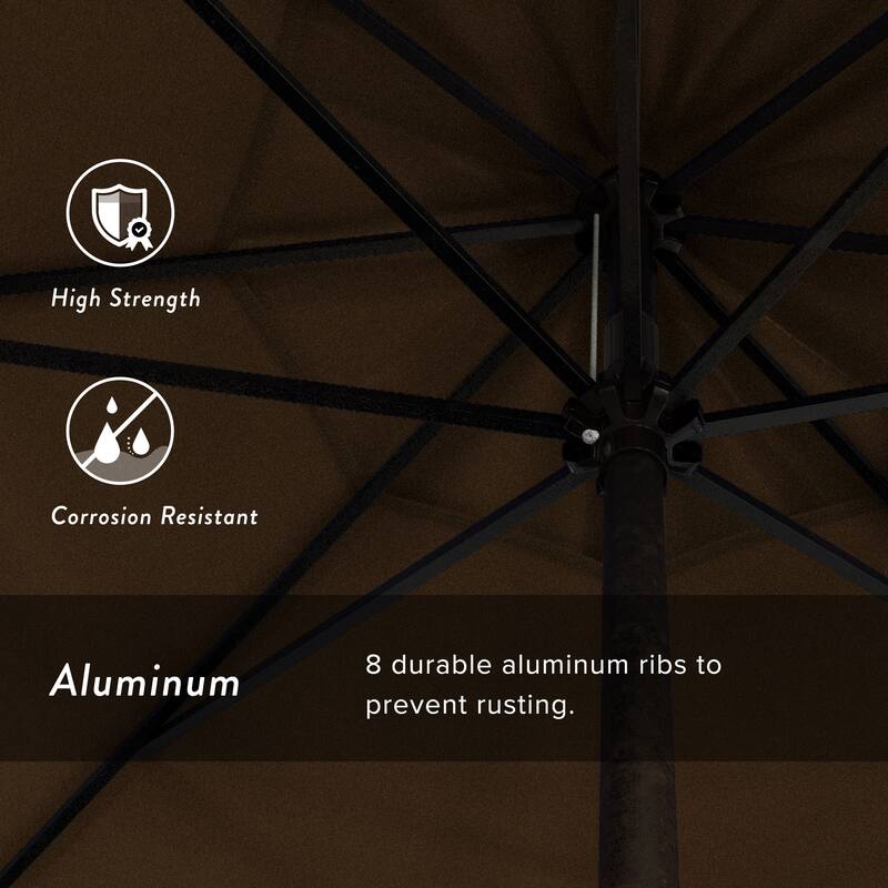 North Bend 9-foot Round Auto-tilt, Bronze Finish, Sunbrella Patio Umbrella by Havenside Home
