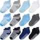preview thumbnail 1 of 4, CozyWay Ankle Grip Socks Boys Stripe Multicolor - 12 pair, 6-12 Months