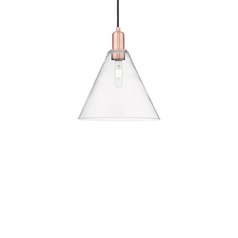 Innovations Lighting 716-1P-14-12 Berkshire Glass Pendant Berkshire - Antique Copper / Clear