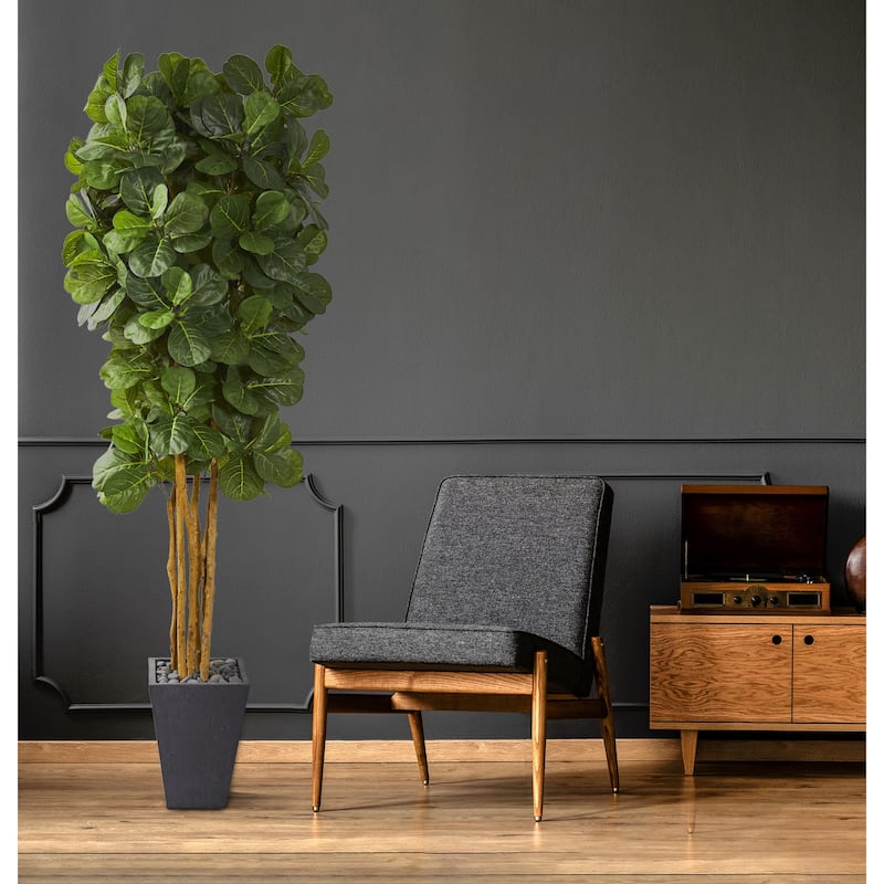 Contemporary Artificial Tree with Planter - 7.5ft Indoor Cool Design Decor - Green - 61 Inches and Over