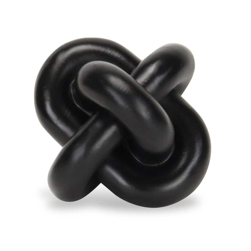 Minyoro Black Resin Chain Knot Sculpture