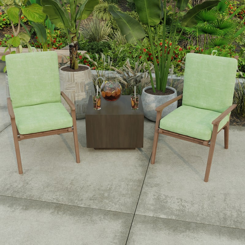 21" x 44" Outdoor Chair Cushion with Ties and Loop - 44'' L x 21'' W x 3.5'' H - Tory Palm