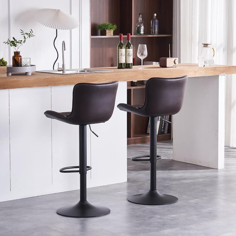 Counter Height Bar stools Modern Leather Adjustable Barstools