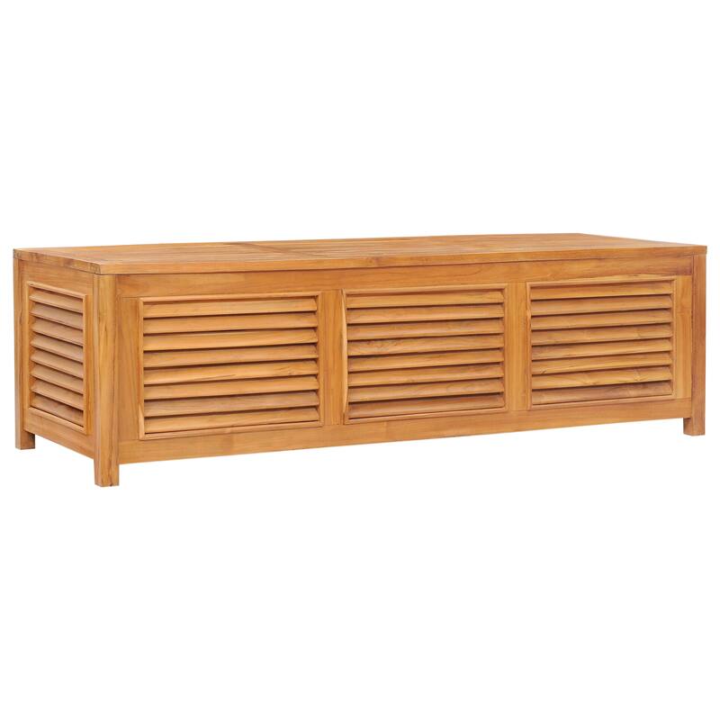 Chic Teak Manhattan Pool and Deck Storage Teak Wood Cushion Box