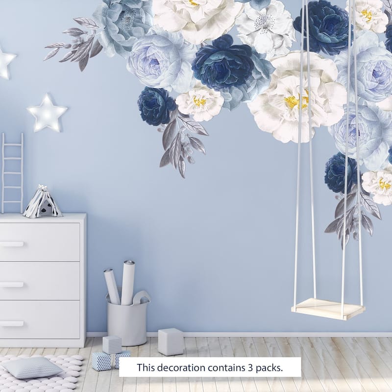 Walplus Elegant Oversized Peonies Flowers Floral Wall Stickers DIY Art