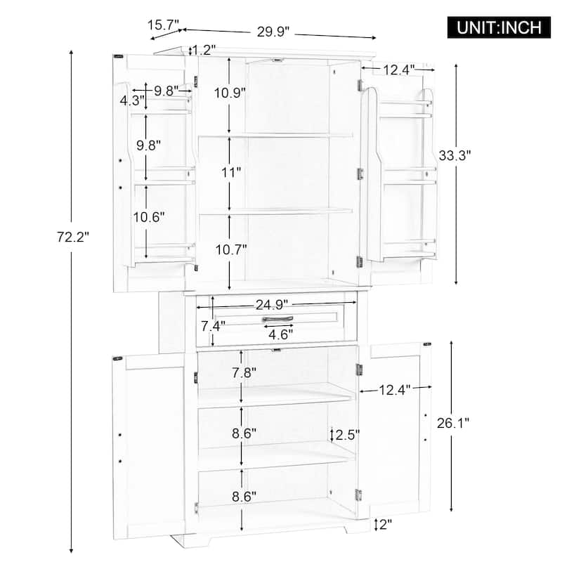 Roomfitters Bathroom Storage Cabinet with Door Drawer Adjustable Shelf and Multi-Compartment Organizer