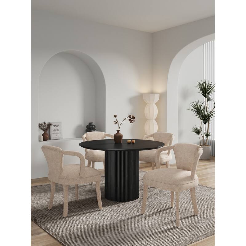 Manhattan Comfort 5-Piece Hathaway Modern 47.24 Solid Wood Round Dining Set