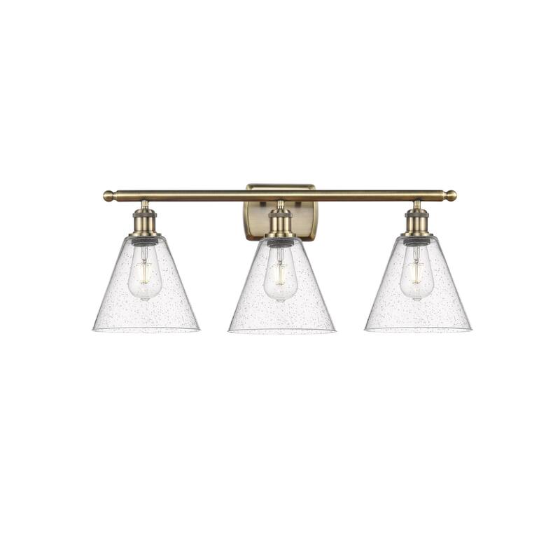 Innovations Lighting 516-3W-12-28 Berkshire Vanity Berkshire 3 Light - Antique Brass / Seedy