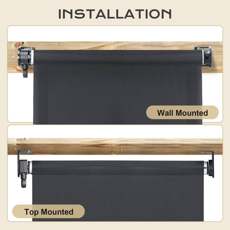 Aoodor 5% Openness Cordless Solar Fabric Roller Shade, 95% UV Protection Blinds