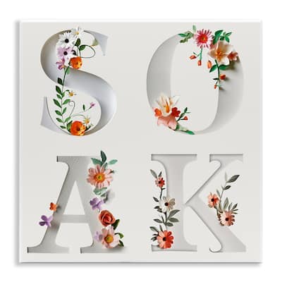 Stupell Floral Bathroom Soak Letters Wall Plaque Art Design By Susan Arnot