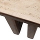 preview thumbnail 11 of 10, Modern Edge Travertine Console Table with Wood Base - 47", Tan & Brown - 46.25"