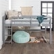 preview thumbnail 3 of 27, Walker Edison Solid Wood Twin Size Low Loft Bed with Ladder Grey