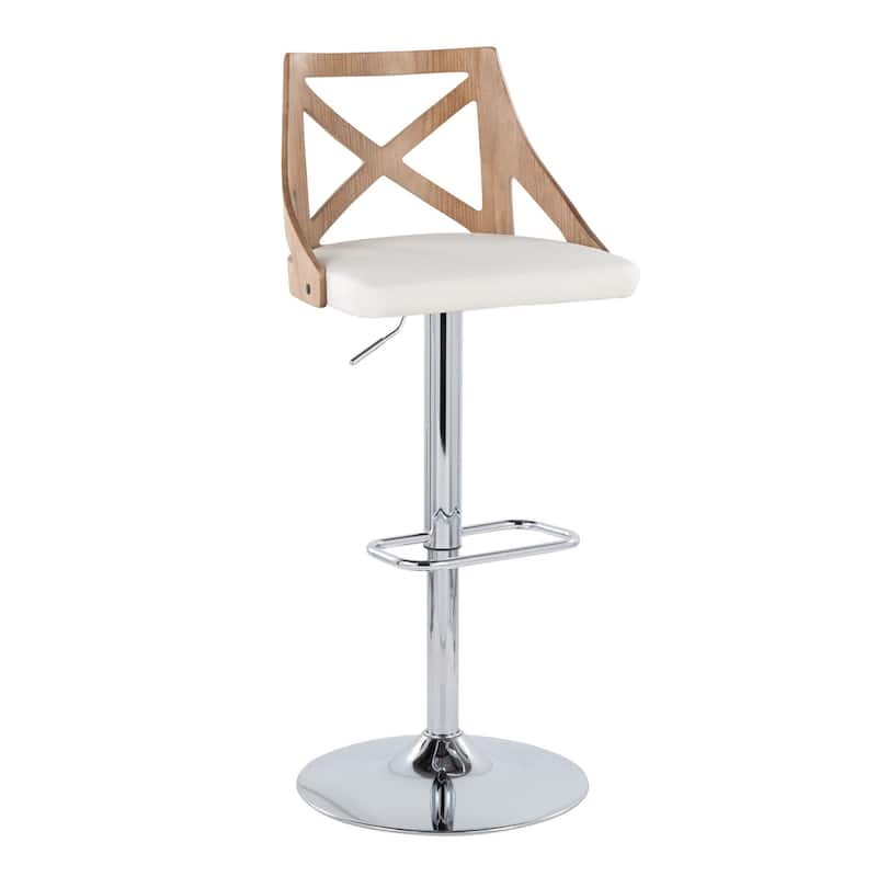 The Gray Barn Charlotte Adjustable Bar Stool with Rounded Rectangular Footrest (Set of 2)