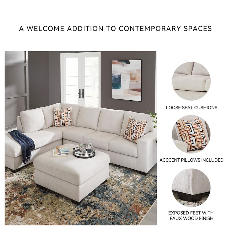 Signature Design by Ashley Aviemore 2-Piece Sectional with Chaise - 110"W x 90"D x 37"H