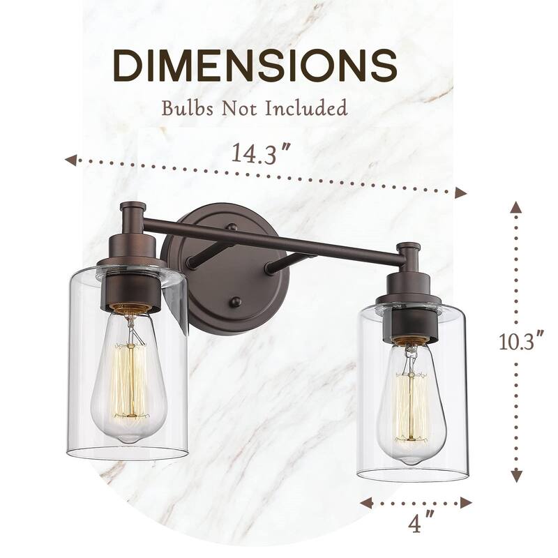 2/3/4/5-Light Bathroom Vanity Light with Clear Glass Shade