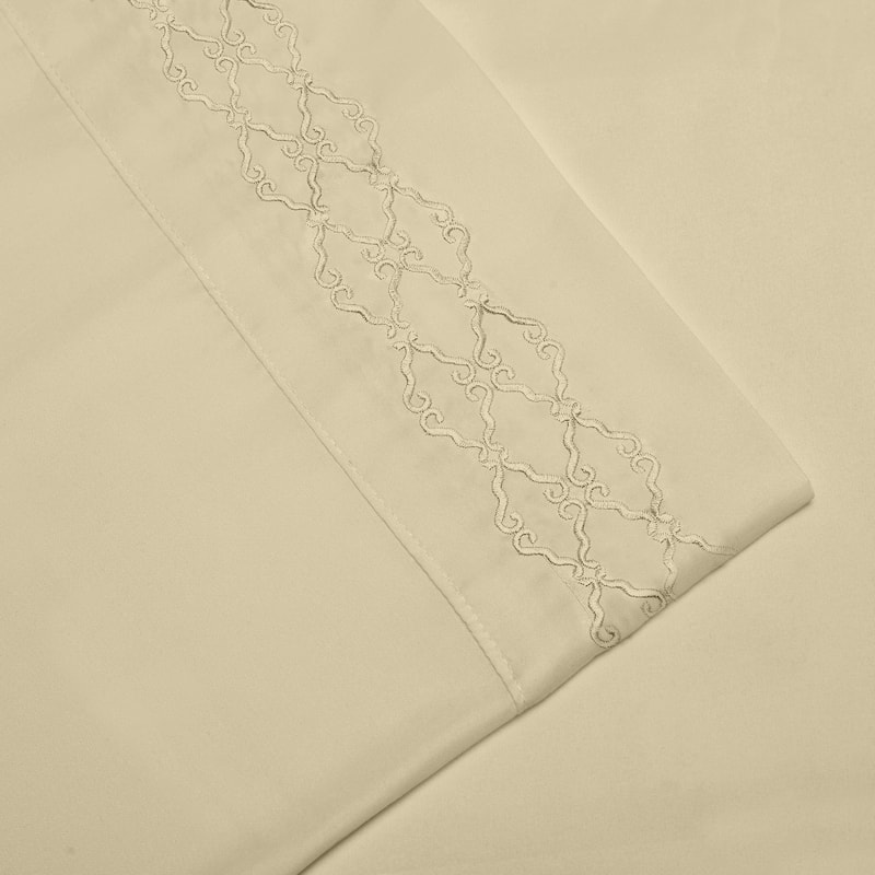 Home Sweet Home Dream Greek Key Embossed Bed Sheet Set