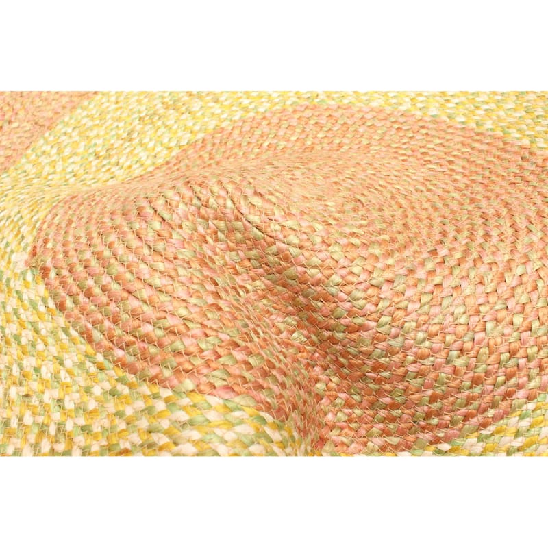 ECARPETGALLERY Braided Weave Palas Denizli Tan Jute Rug - 3'2 x 3'2