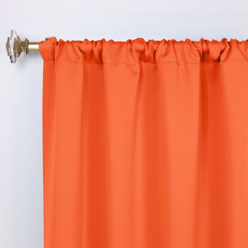 Superior Solid Machine Washable Room Darkening Semi-Blackout Curtains, Set of 2