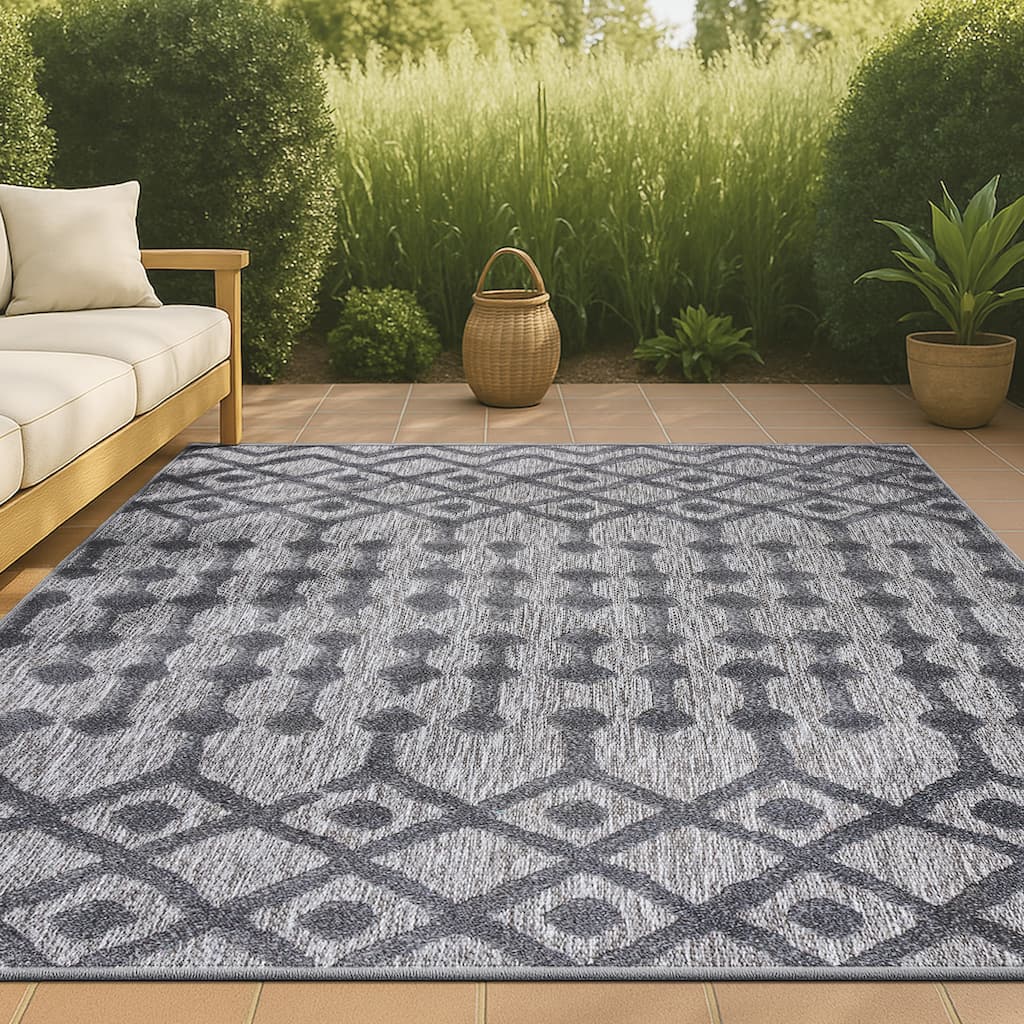 JONATHAN Y Portmany Moroccan Diamond Indoor/Outdoor Area Rug