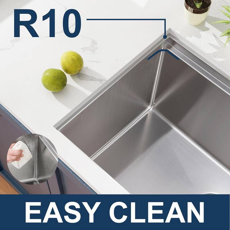 33 Undermount Workstation Sink Kitchen Sink Single Bowl Sink with Accessories