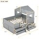 preview thumbnail 18 of 24, Full House Loft Bed with Drawers and Guardrails, White Finish