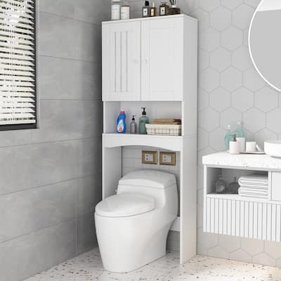 Merax Home Bathroom Over-The-Toilet SpaceSaving Storage Cabinet Organizer