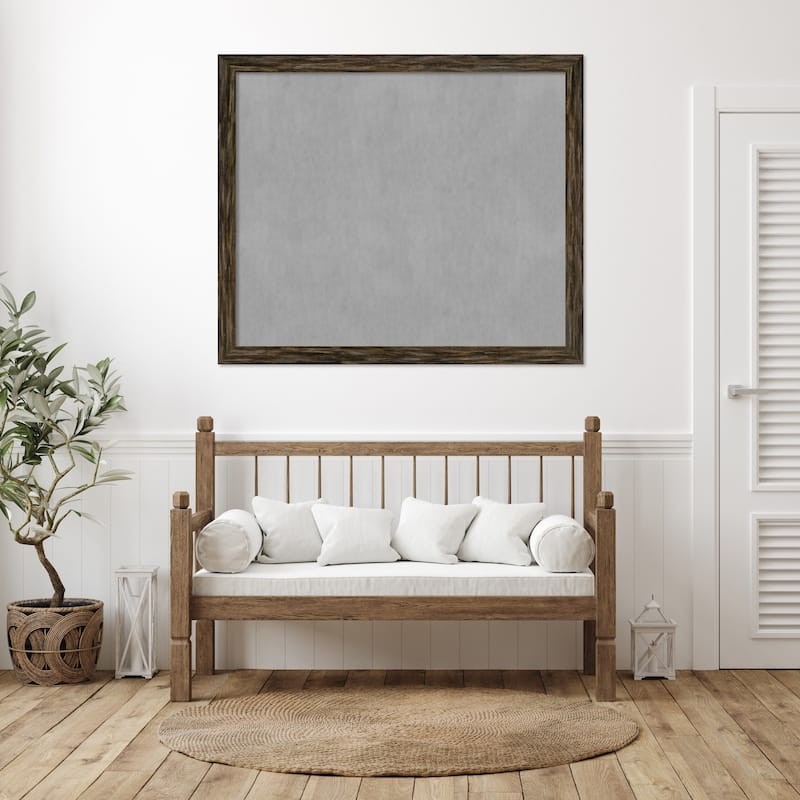 Amanti Art Fencepost Brown Narrow Framed Magnetic Board