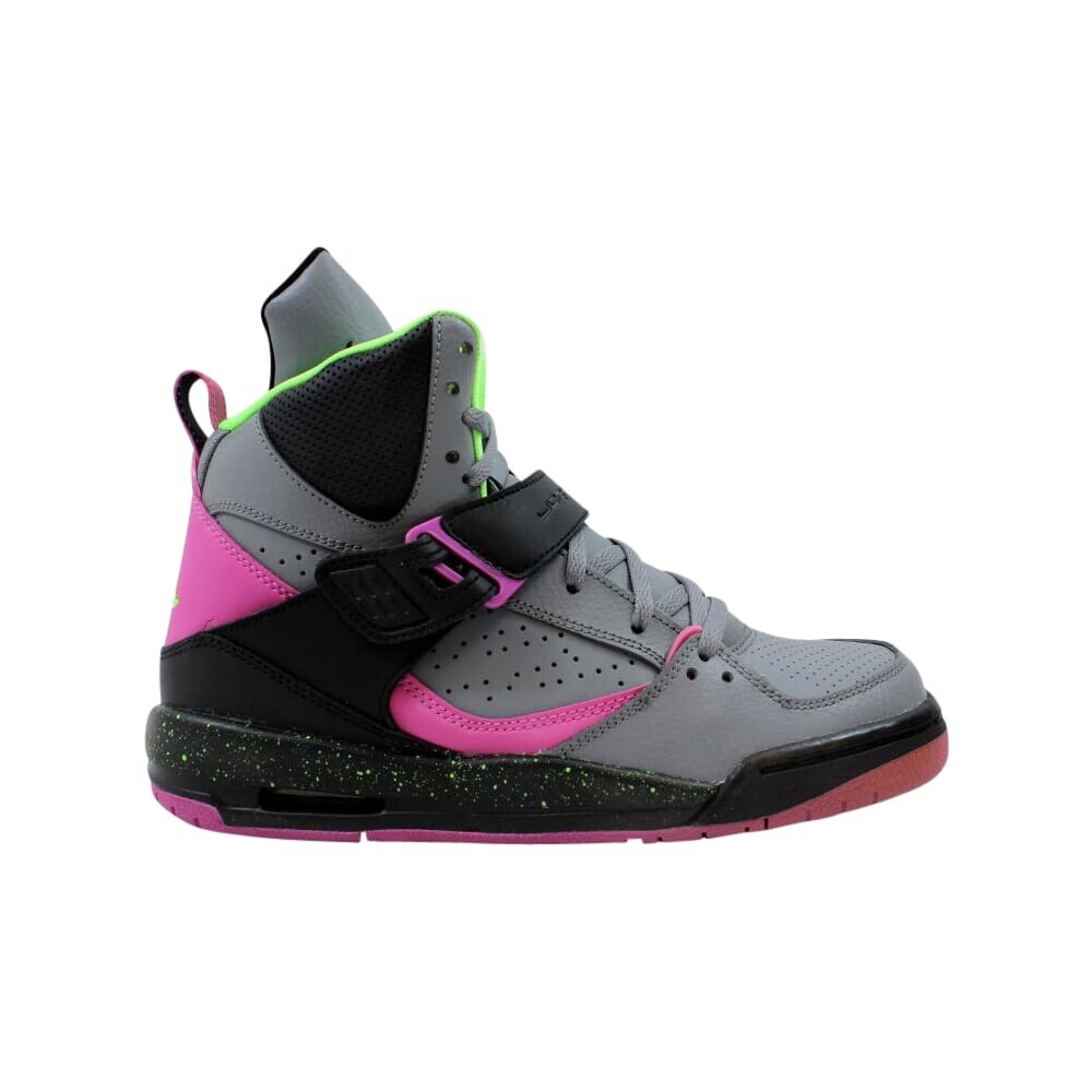Shop Nike Grade School Air Jordan Flight 45 High Gs Cool Grey Flesh Lime Club Pink Black 524865 037 Size 6 Overstock 28757974