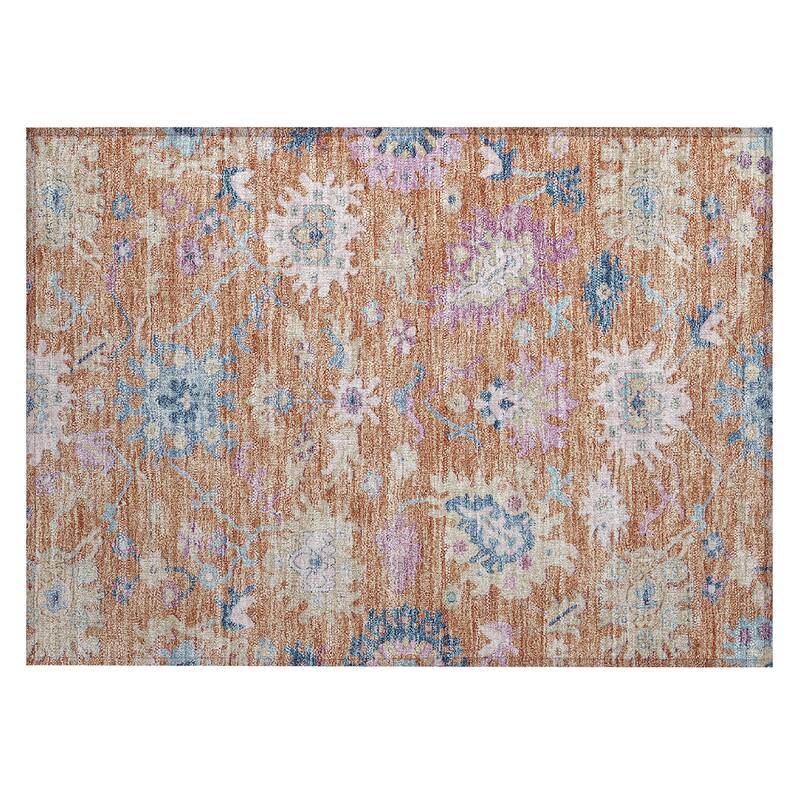 Machine Washable Indoor/ Outdoor Causal Traditional Chantille Rug